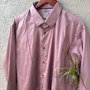 NWT Rare Rabbit Dusty Rose  button up shirt with a Satin Stretch